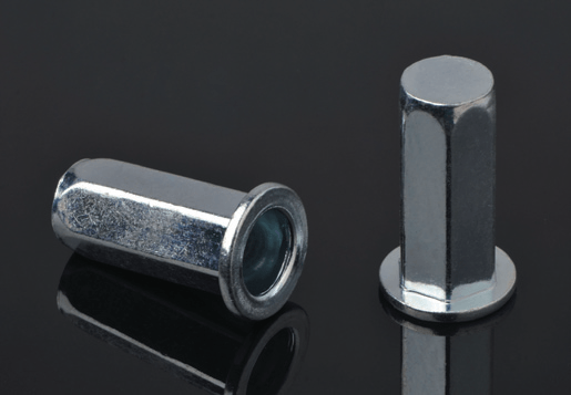 หัวเหล็กแบนเต็ม hex body rivet nut ประเภทปิดประเภทปลาย