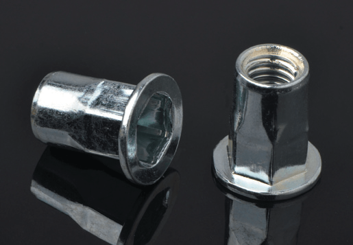 หัวเหล็กแบนด้านใน hex hex rivet nut ประเภทเปิด
