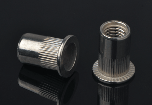 สแตนเลสสตีลหัวแบน knurled body rivet nut ชนิดเปิด