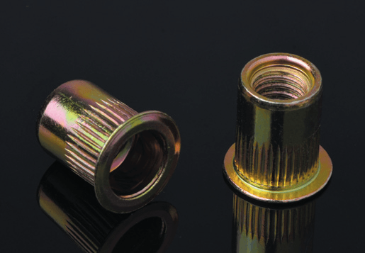 US/ISO Steel Standard Flat Head Knurled Body Rivet Nut